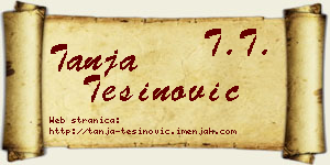 Tanja Tešinović vizit kartica